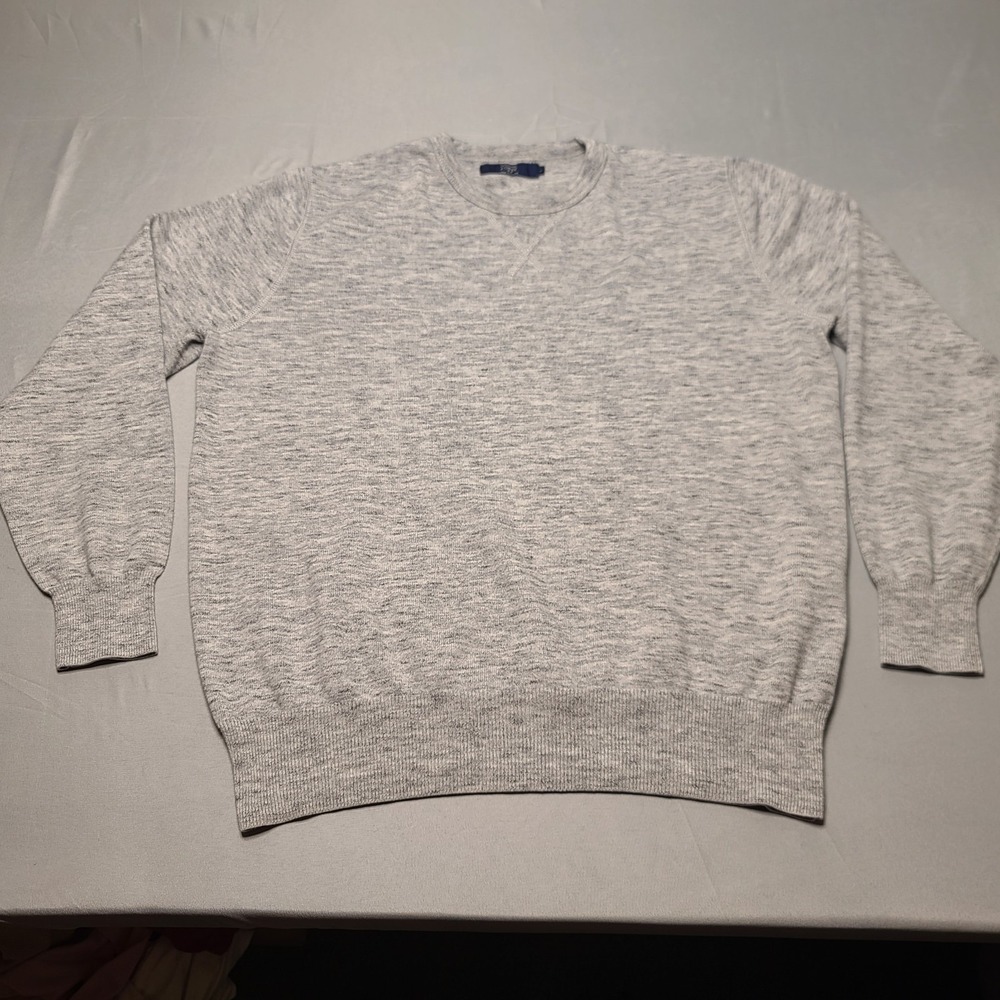 J Crew Mens Sweater L Heather Gray Crewneck Ribbed Cuffs Vtg Inspired Y2K Cozy